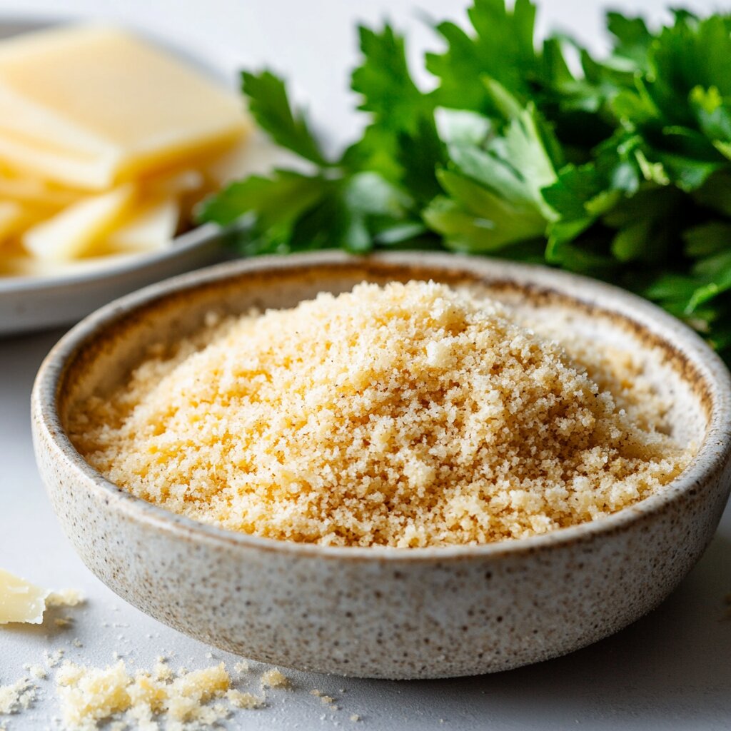 Various casserole topping options like breadcrumbs, cheese, and herbs.
