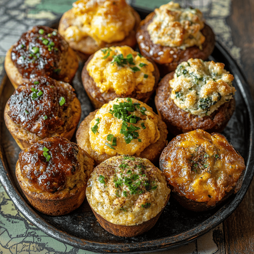 Different variations of sausage muffins from around the world.