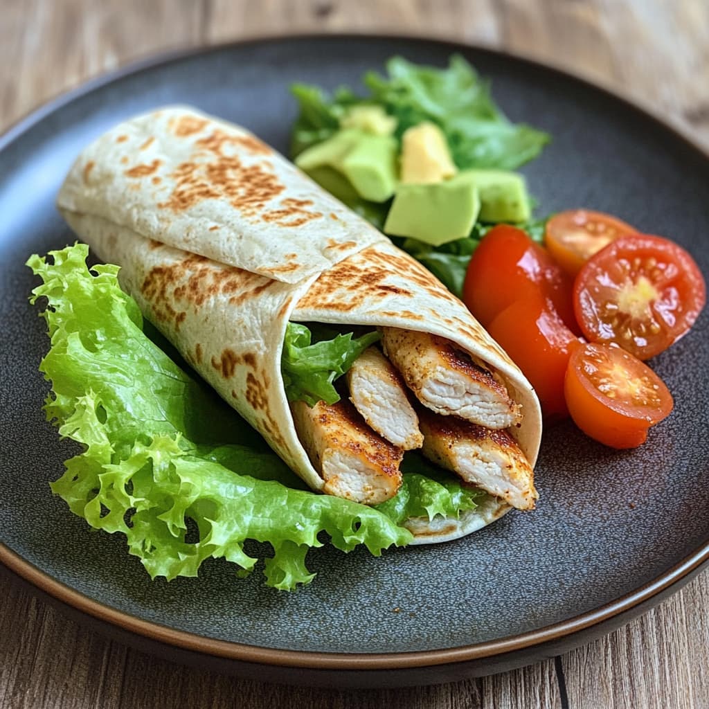Homemade Wendy's Grilled Chicken Wrap with fresh ingredients.