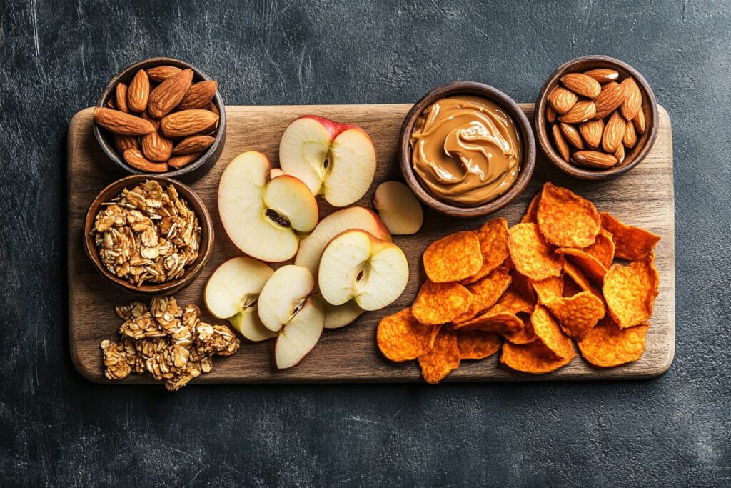 Healthy sweet and salty snack ideas.